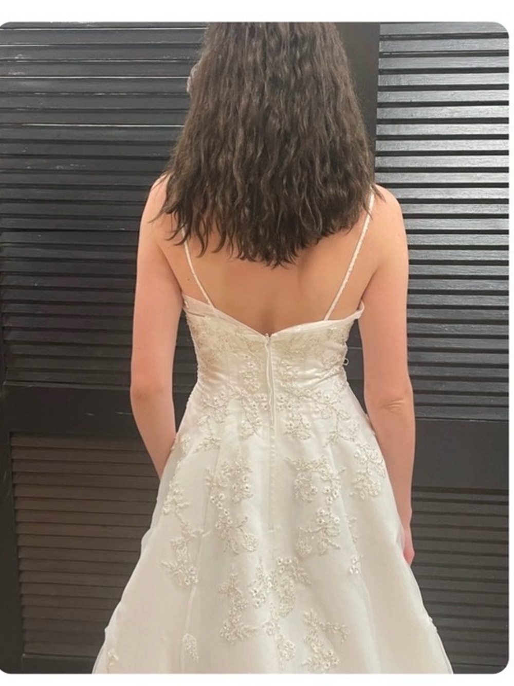 Elegant White Embroidered Spaghetti-Strap Dress - Picture 3 of 5